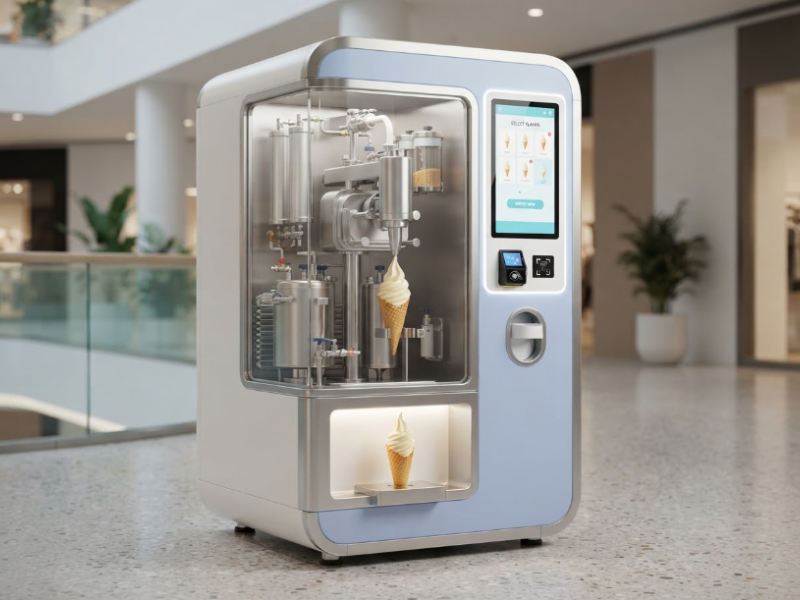 Robot serving ice cream